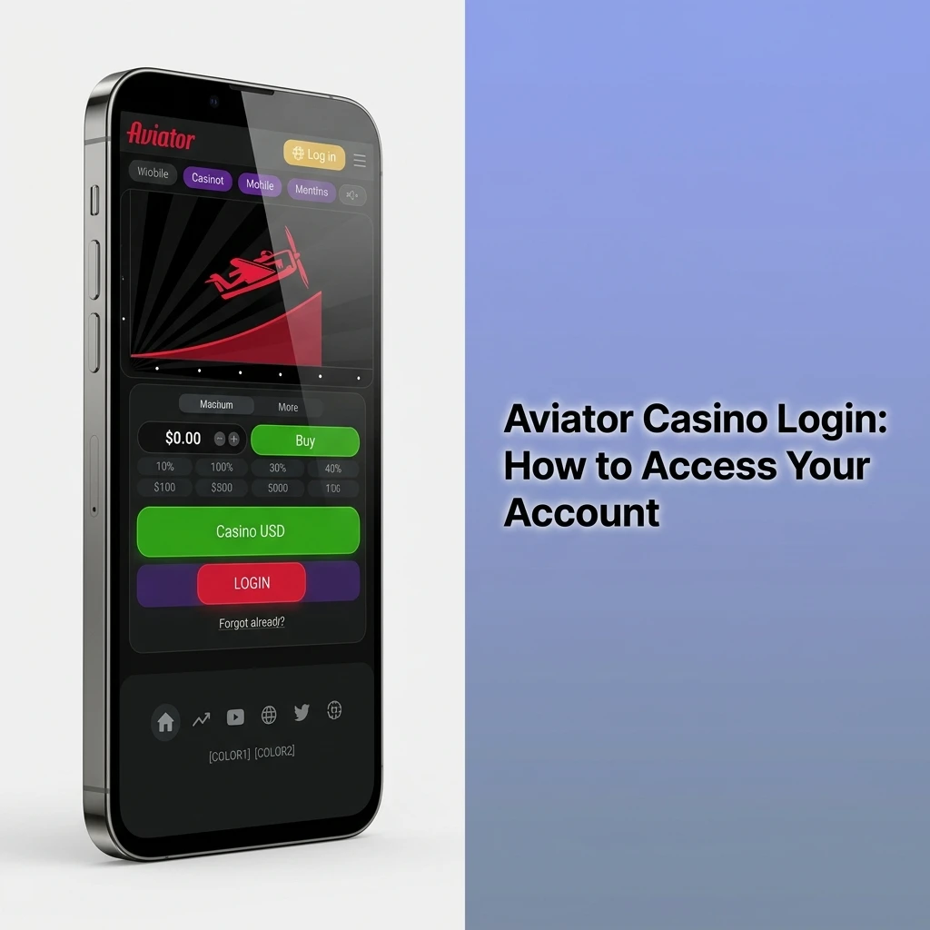 Aviator Casino login steps showing account access via app or website with 2FA and game navigation