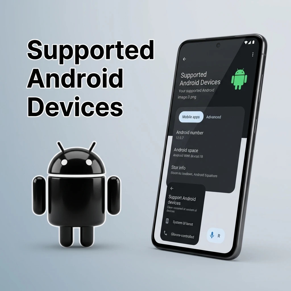 Supported Android devices for Batery Aviator app including budget, mid-range, and flagship phones from 2020 to 2026