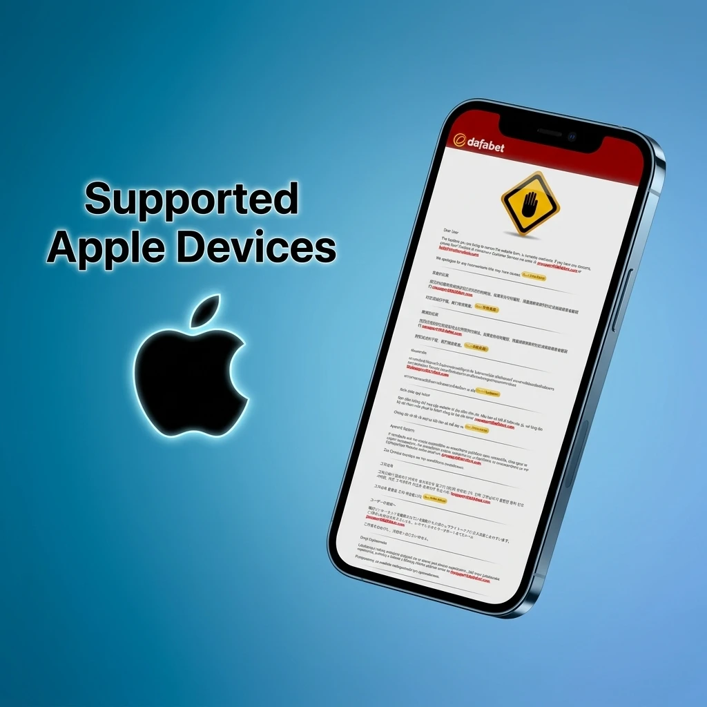 Apple devices compatible with Dafabet mobile app including iPhone SE, iPhone 12 to 15 series, and iPad Air running iOS 12+