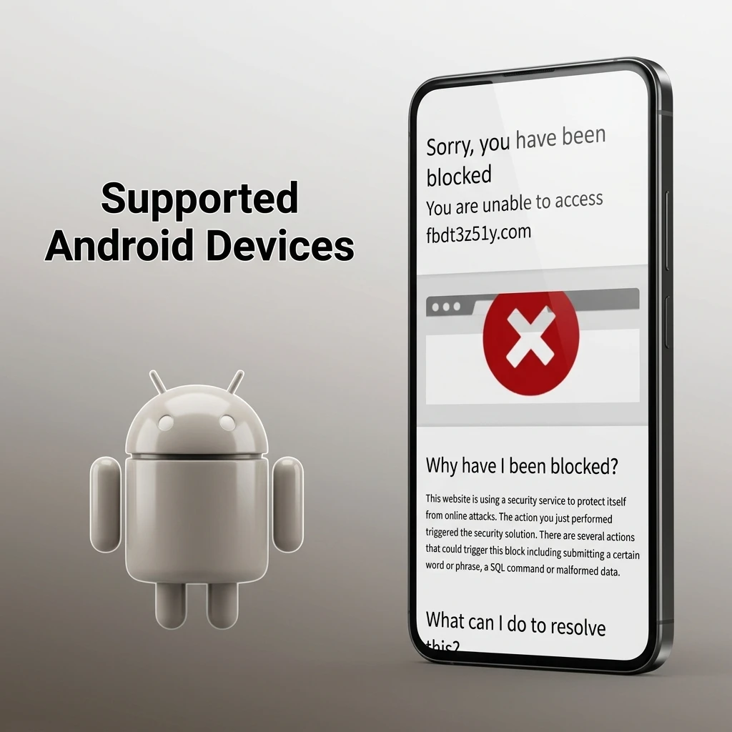 List of 10 supported Android devices across budget, mid-range, and flagship tiers including Samsung, OnePlus, Redmi, and Realme