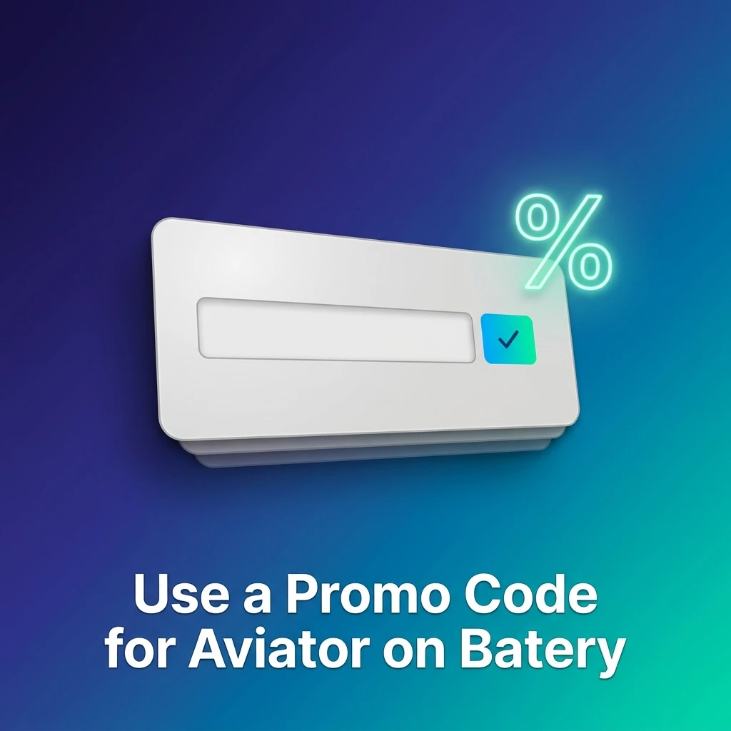 Batery promo code BATFLY entry field for Aviator bonus during registration or account settings